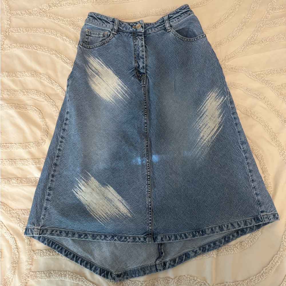 Washed Denim Skirt